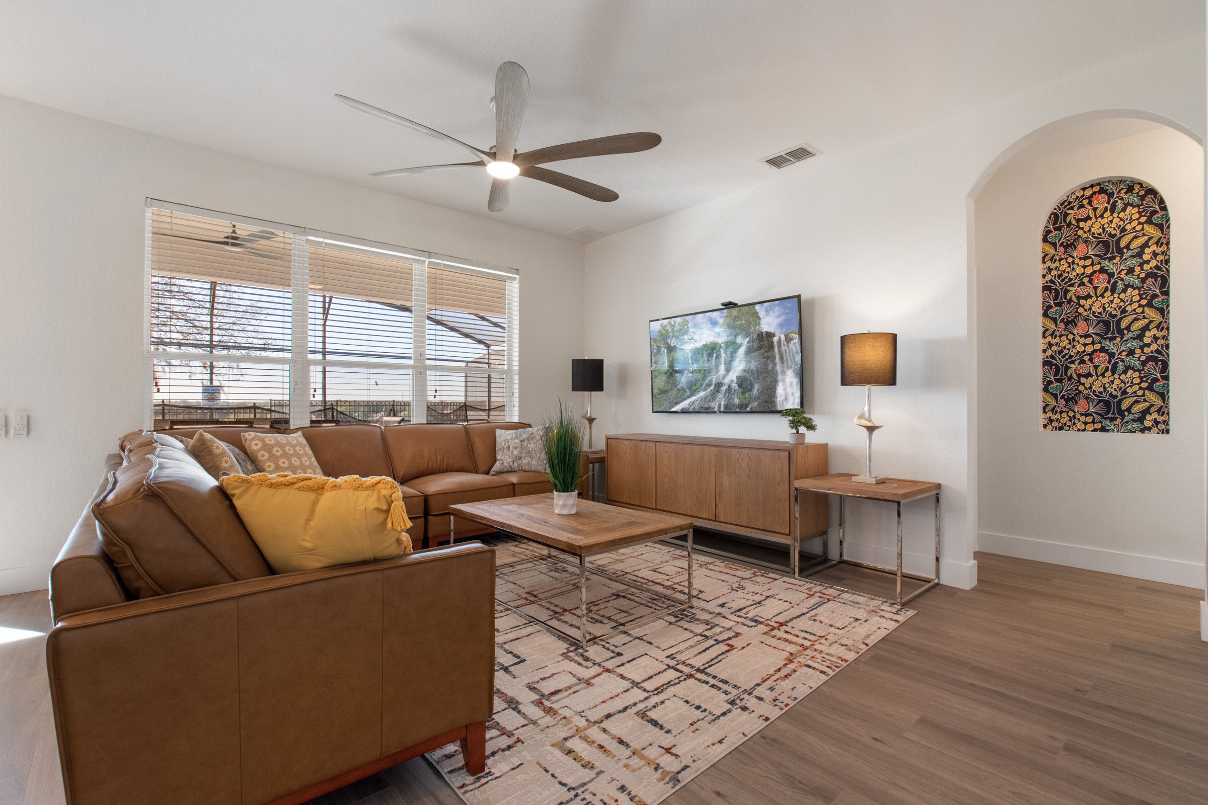 Family room adjoining the kitchen for easy gathering