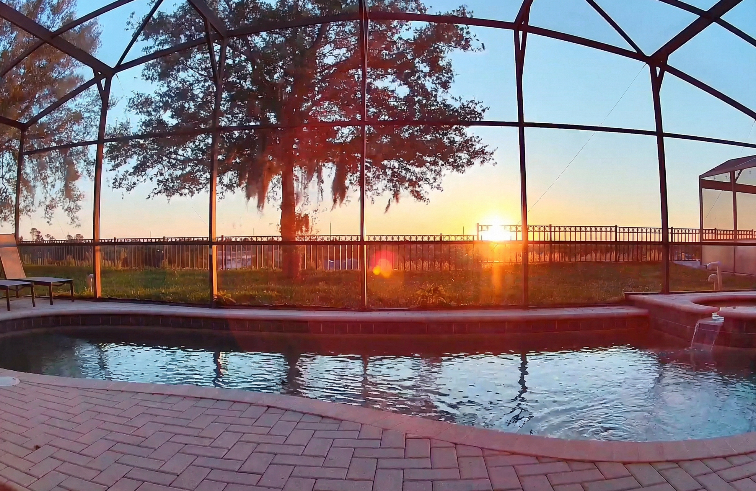 Time-Out Corner pool at sunset with uninterrupted western horizon