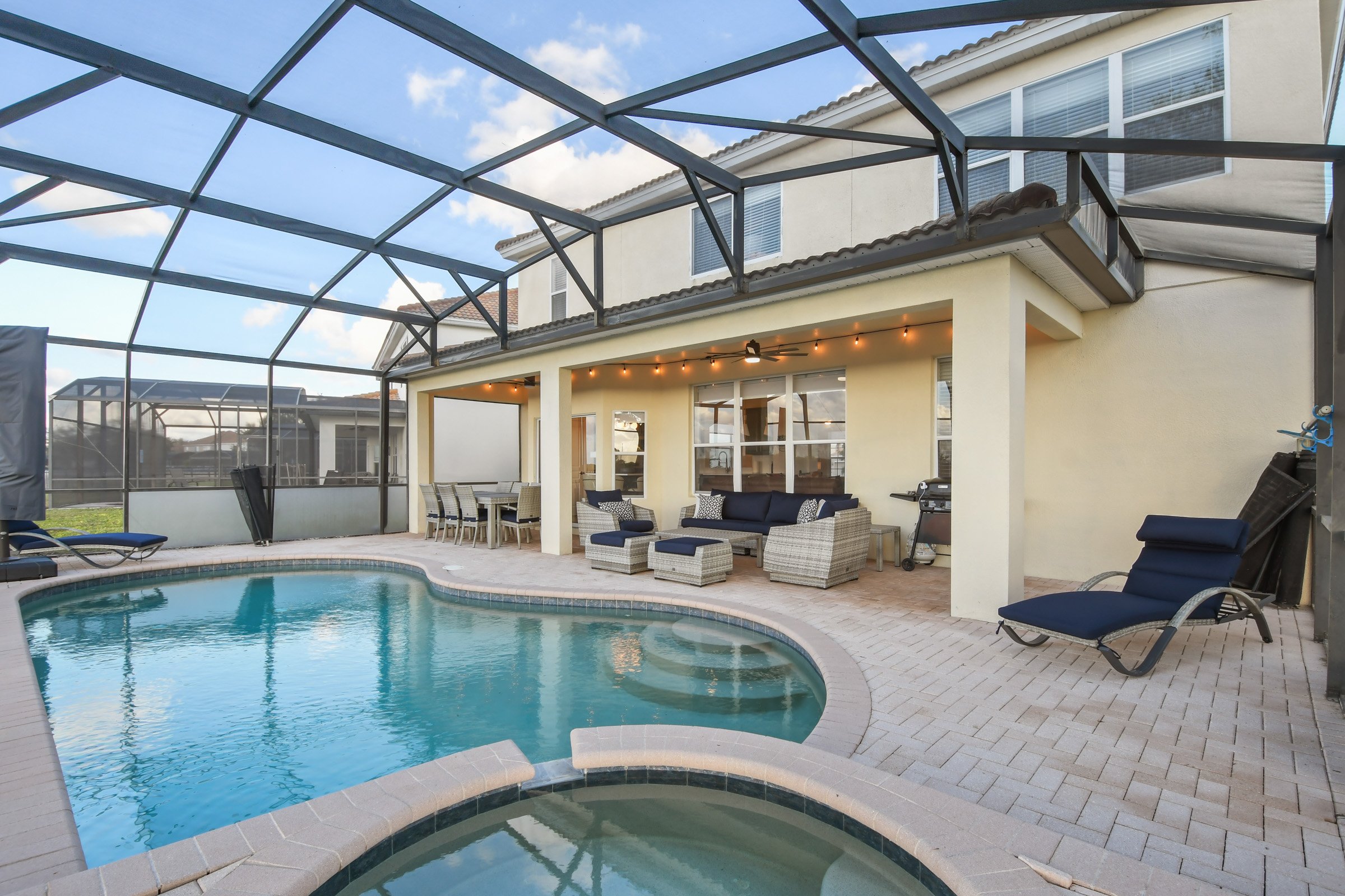 Private heated saltwater pool with no rear neighbors