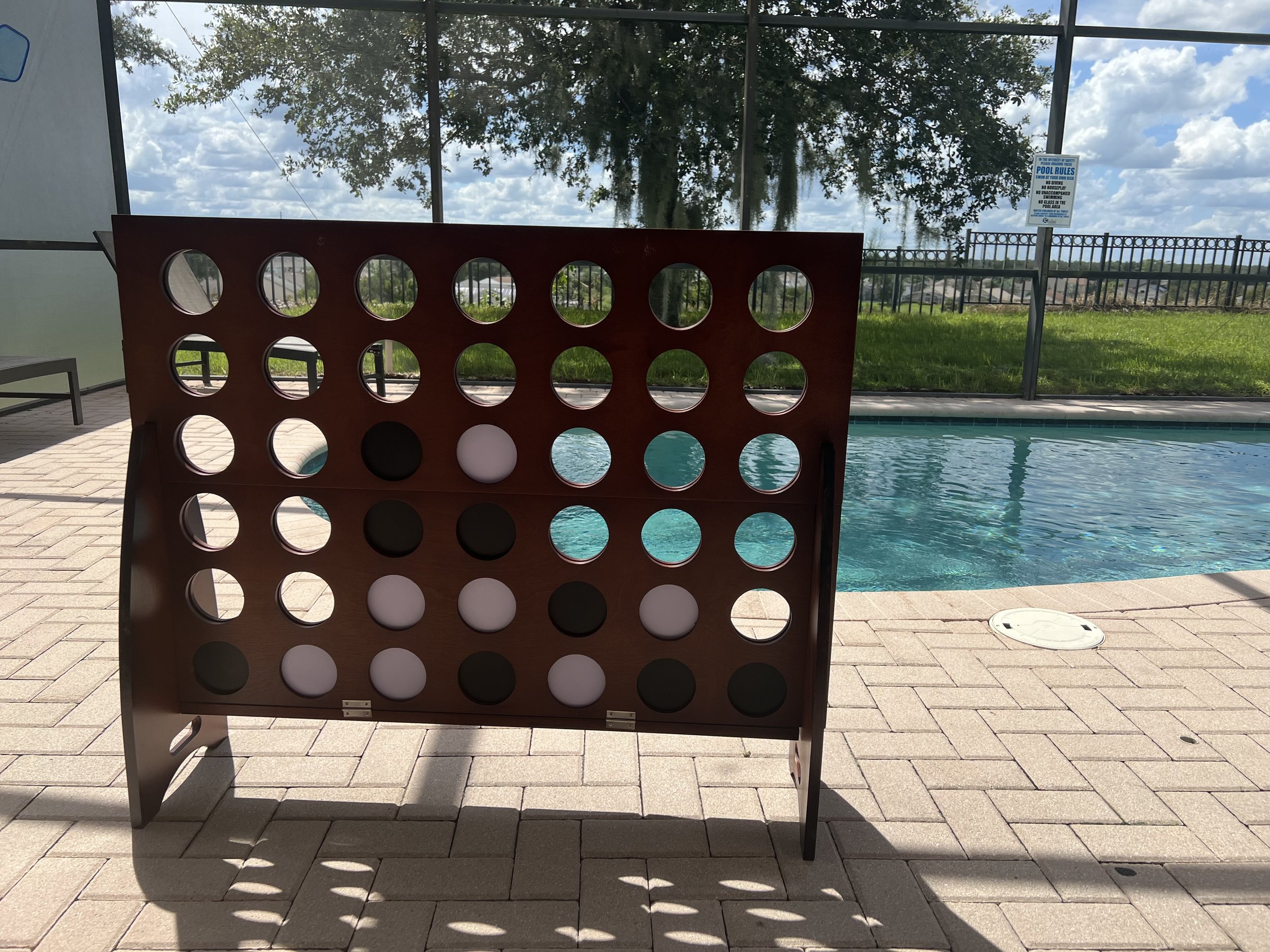 Pool toys and floats provided for guests
