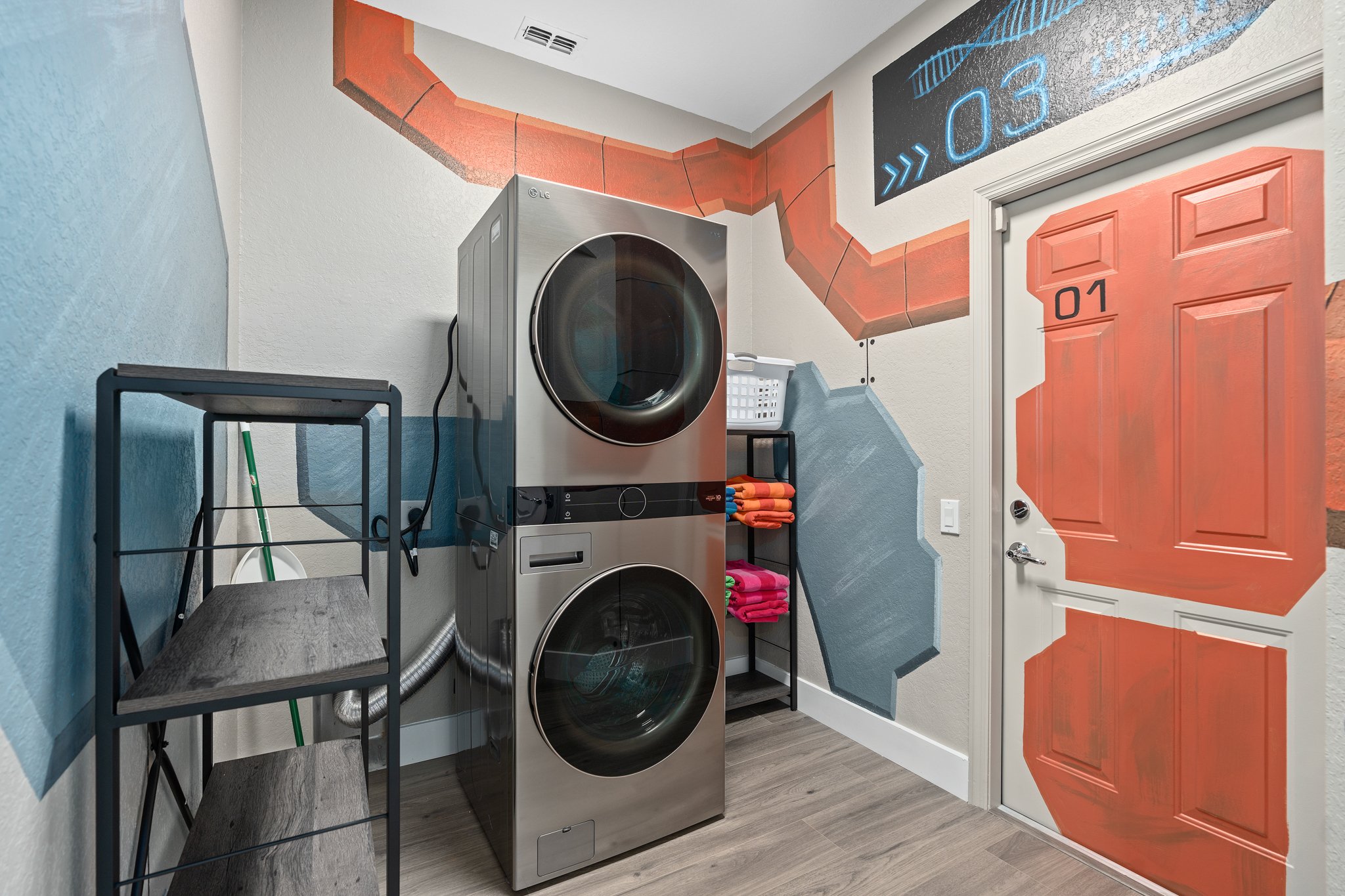 Full-size washer and dryer for longer stays