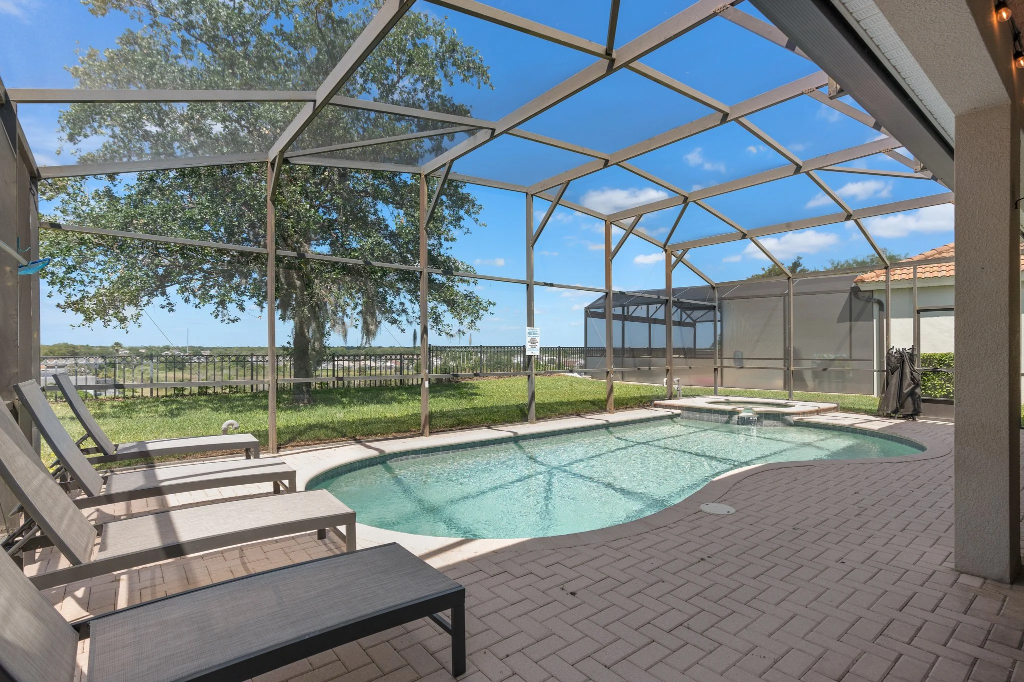 Private heated pool at Time-Out Corner vacation home near Disney World