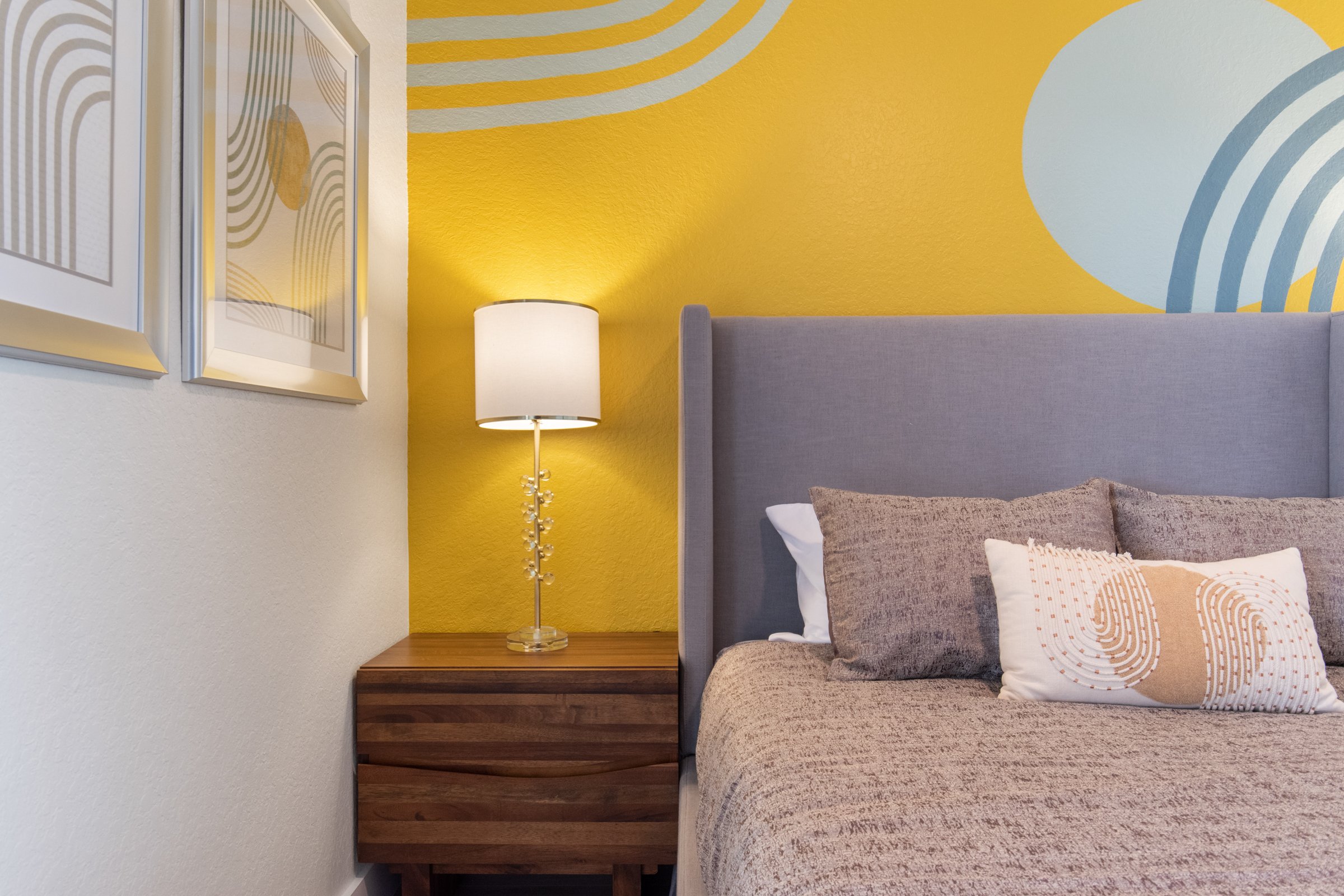 Queen bedroom with calming neutral decor