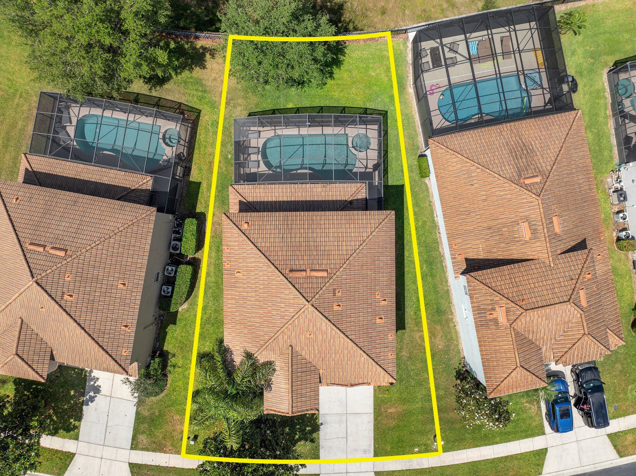 Side view of home and pool deck