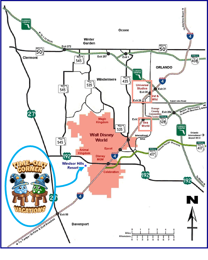 Windsor Hills Resort overview map showing the clubhouse, pool, and amenity locations