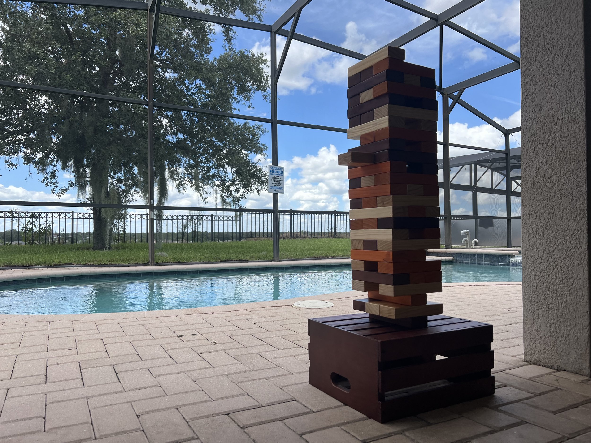 Family enjoying the heated saltwater pool