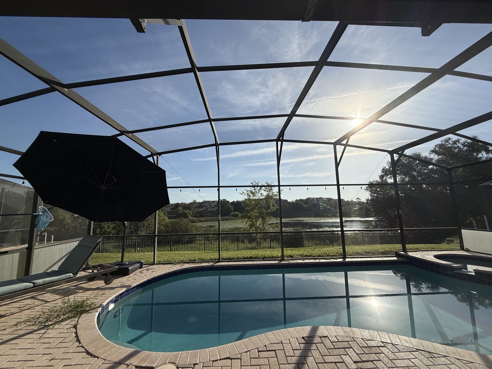 Pool and spa overlooking the Windsor Hills lake at Time-Out Corner, Lakeside