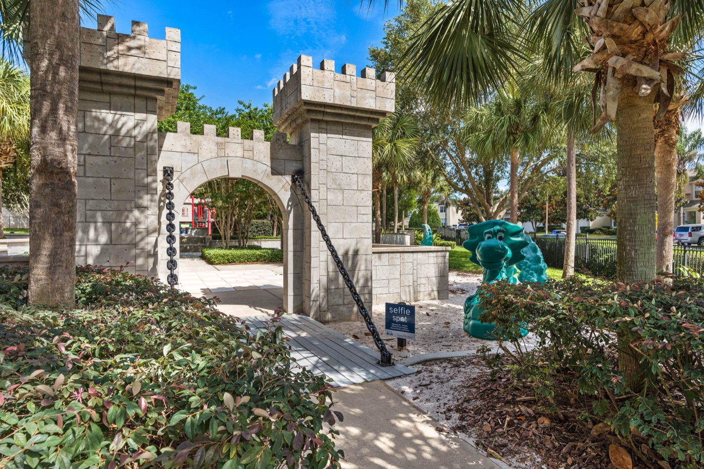 Castle-themed children's playground at Windsor Hills Resort