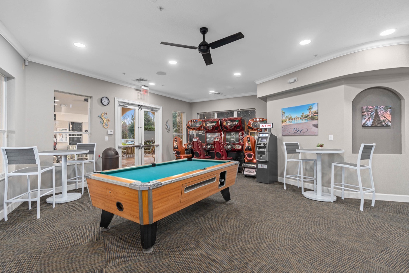 Clubhouse game room with billiards at Windsor Hills Resort