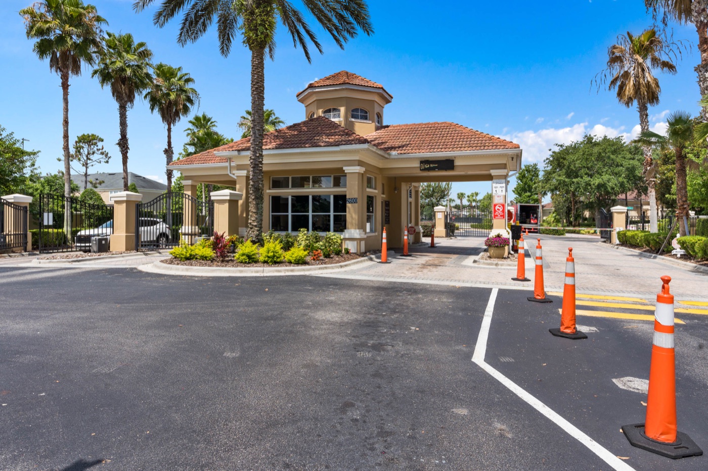 Gated, manned entrance and guardhouse at Windsor Hills Resort