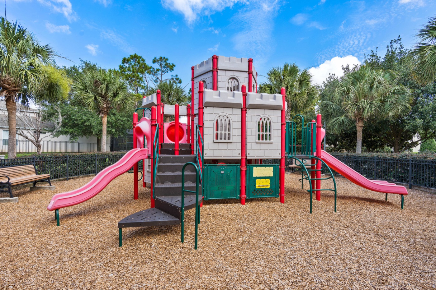 Colorful children's playground with slides at Windsor Hills Resort